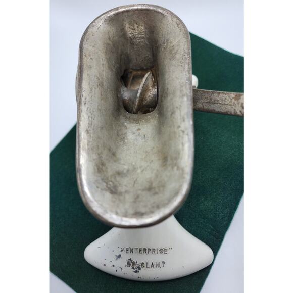 Vintage 70s Meat‎ Grinder Enterprise K-1978 White Cast-Iron No Clamp - Picture 13 of 16